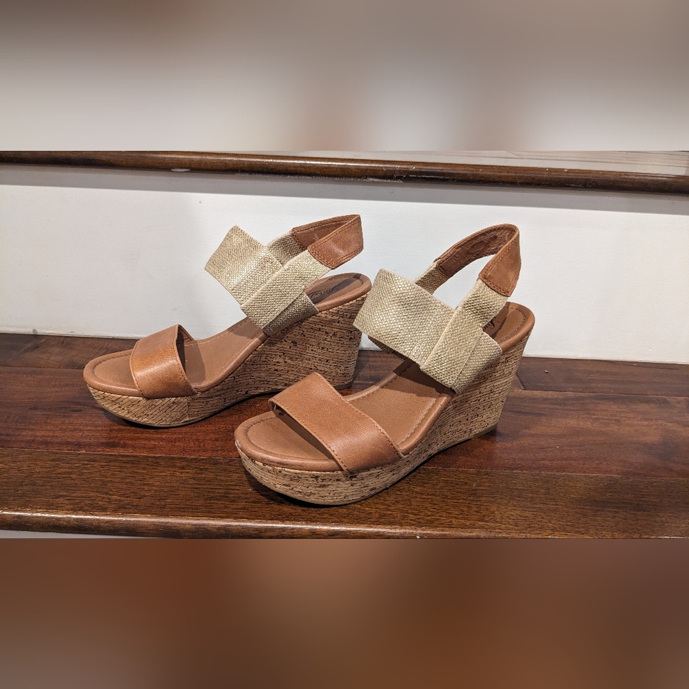 Lucky Brand Wedges, gold and brown, w7.5